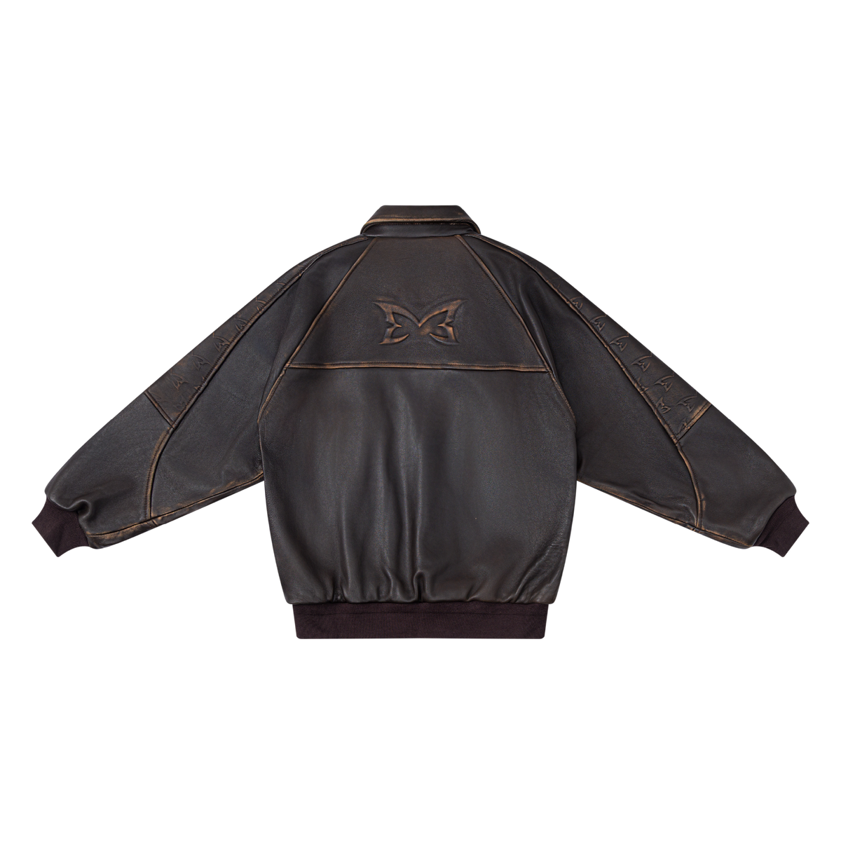 Aged Leather Jacket (Brown)