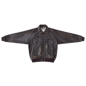 Aged Leather Jacket (Brown)