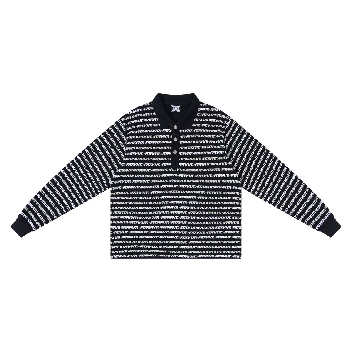 Logo Stripe Rugby (Black)