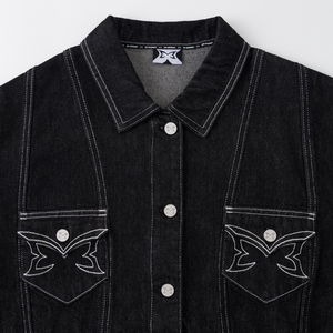 Hardline Denim Jacket (Black / White)