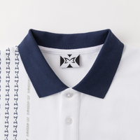 Crosscut Polo (White / Blue)