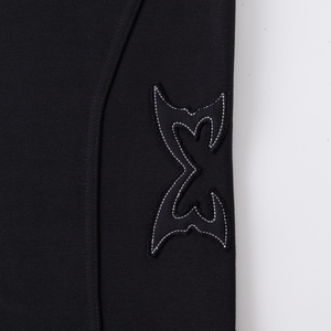 Split Panel Tracksuit Shorts (Black)