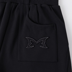 Split Panel Tracksuit Shorts (Black)