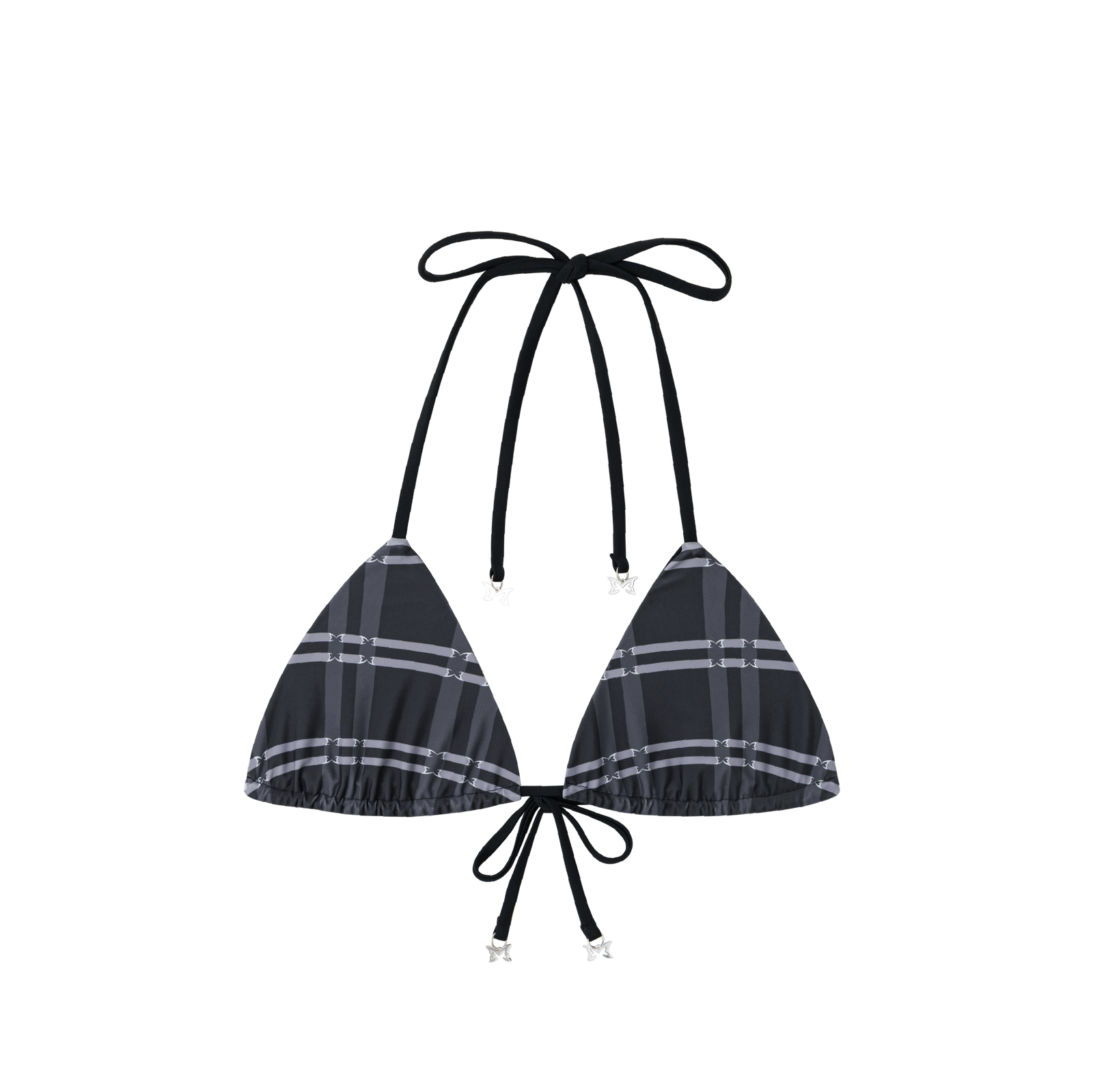 Merva Check Bikini Top (Black)