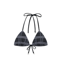 Merva Check Bikini Top (Black)