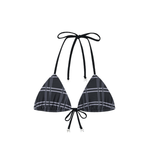 Merva Check Bikini Top (Black)